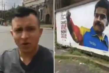 ¡NO SE LO PIERDA! Venezolano en Italia se encontró un letrero de Maduro y vea lo que hizo (+Video)