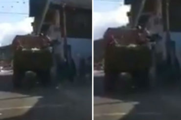 ¡ASQUEROSO! En un camión del aseo descargan las cajas de CLAP en el estado Trujillo (+Video)