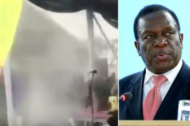 ¡LO ÚLTIMO! Presidente de Zimbabue es víctima de una fuerte explosión en pleno mitin (+Video + salió ileso)