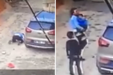 ¡QUE SUSTO!  Madre atropelló a su hijo de tres años y esto fue lo que sucedió  (+Video)