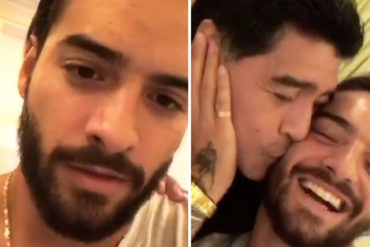 ¡PA’ QUE SEA SERIO! El beso que le dio Maradona a Maluma que convulsionó las redes (+Video + lo estallaron)