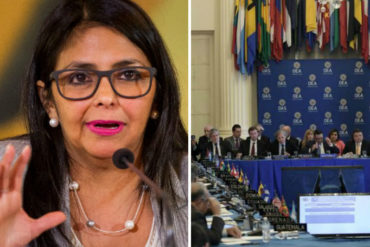 ¡PERO NO TE MOLESTES! La picadísima reacción de Delcy Eloína por posición de la OEA sobre Venezuela: “Tarifados, lacayos, empedernidos”