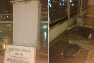 ¡LO ÚLTIMO! Detonan con explosivo casero estatua del Ché Guevara en avenida Bolívar de Caracas