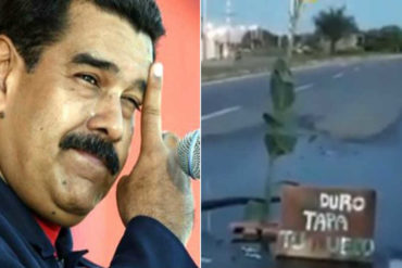 ¡VEA! «Maduro, tapa tu hueco» fue el mensaje que dejaron a Nico vecinos de Guanare en las calles y avenidas (+Video)