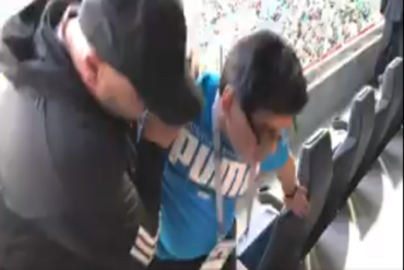 ¡VEALO! A Maradona le dio un yeyo al culminar el partido entre Nigeria y Argentina (+Video)