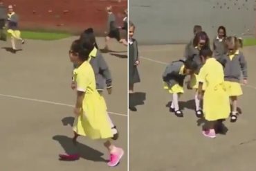 ¡MÍRELA! Esta niña perdió su pierna en un accidente y así la recibieron sus compañeras de clase (+Video conmovedor)