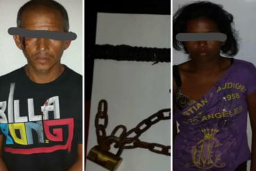 ¡DE TERROR! Detenida pareja en Anzoátegui que mantenía encadenados a sus cuatro hijos en un rancho