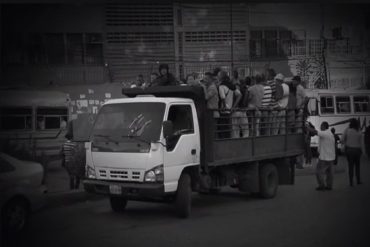 ¡PEGA FUERTE! Petareños hartos de la crisis de transporte pegan el grito al cielo por verse obligados a trasladarse en perreras (+Video)