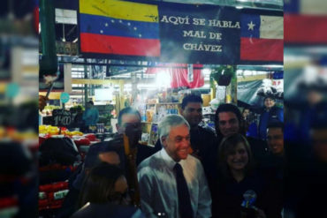 ¡SE LO MOSTRAMOS! Sebastián Piñera visitó a los venezolanos en un mercado municipal y se encontró una sorpresita (+ Video)