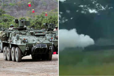 ¡LA VERGÜENZA! El «camuflaje de humo» que utilizó este tanque durante ejercicios militares de la FANB (+Video)