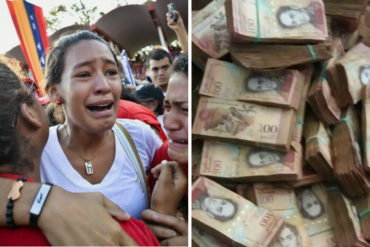 ¡DEPRIMENTE! La foto que resume el entierro del Bolívar: Todos los billetes que se necesitan para comprar un dólar