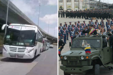 ¡PÍLLALO! El desfile, pero de autobuses que había en los alrededores de Los Próceres (+Fotos)