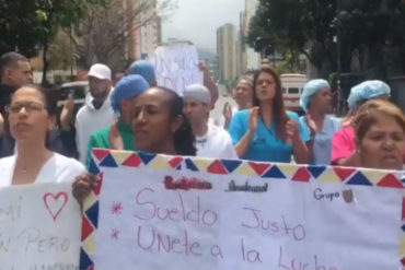 ¡NO SE LA CALAN! Enfermeros de Caracas continúan en protesta: “Queremos la quincena de Tibisay Lucena” (+Video)