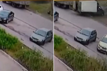 ¡IMPRESIONANTE! Video impactante muestra el momento en el que un camión da marcha atrás y arrolla brutalmente a un hombre