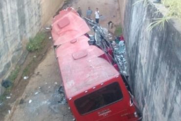 ¡TRÁGICO! Un autobús se cayó al vacío en Portuguesa y dejó 1 muerto y 33 heridos (+Detalles)