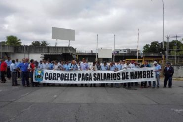 ¡DE FRENTE! Al grito de «queremos salarios como los de los militares» trabajadores de Corpoelec iniciaron paro indefinido (+Videos)