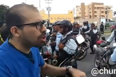 ¡SE LAS CANTÓ! Así un médico encaró a policías que intentaron cercar protesta del sector salud (+Video)