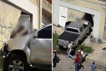 ¡IMPRESIONANTE! Impactó su camioneta contra presuntos antisociales que pretendían robarlo en Valencia (+Video fuerte)