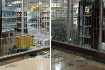 ¡ANARQUÍA TOTAL! Así quedó un supermercado tras intento de saqueo liderado por un grupo de encapuchados en Barcelona, Anzoátegui (+Fotos)