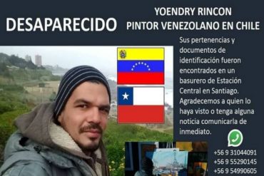¡ATENTOS! Se encuentra detenido por inmigración pintor venezolano que fue reportado desaparecido en Chile