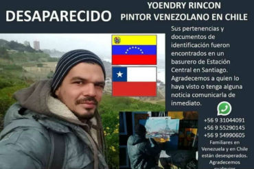 ¡ATENTOS! Pintor venezolano desapareció misteriosamente en Chile (sus papeles aparecieron en un basurero)