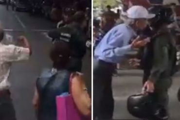 ¡NO SE DEJAN! Abuelos sacaron a chavista que pretendía dispersar su protesta en la Fuerzas Armadas (+Video)