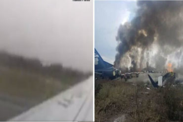 ¡QUÉ SUSTO! El aterrador momento en que se estrelló el avión de Aeroméxico en Durango (+Video impactante)