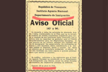 ¡VEA! El aviso de Venezuela en el año 53 donde ofrecía trasladar a familias europeas a vivir y trabajar (no pasa en revolución)