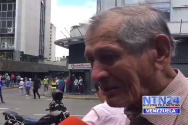 ¡QUÉ DOLOR! Abuelo rompe a llorar por la situación país: “Los días que me quedan de vida los voy a morir de hambre” (+Video)