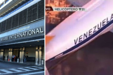 ¡QUÉ HORROR! Avión venezolano causó pánico en aeropuerto de Miami tras incendiarse uno de sus neumáticos (+Foto)