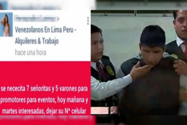 ¡ABERRADO! Detuvieron a peruano que violó a 3 venezolanas (las contactó por Facebook para ofrecerles empleo de “promotoras”)