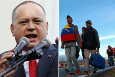 ¡INDOLENTE! Diosdado dice que son «sospechosas» las fotos de venezolanos migrando a pie: «Parece que eso fuera luces, cámara y acción»