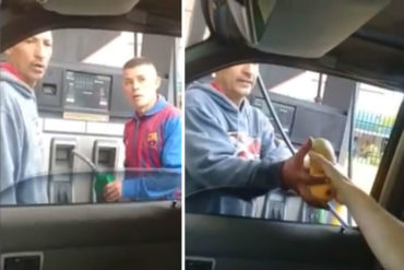 ¡SOLO EN VENEZUELA! Conductor paga la gasolina con tres mangos a falta de efectivo (+Video)