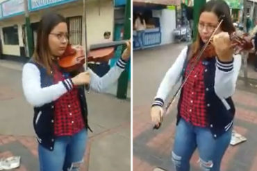 ¡LE CAMBIÓ LA VIDA! Profesora de violín en el sistema de orquestas hoy vive de propinas en Perú (toca música en la calle) (+Video)