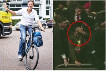 ¡QUÉ PENA! Mientras el ministro de Holanda anda en bici sin escoltas, a Maduro no lo pueden ver ni en pintura porque lo corren