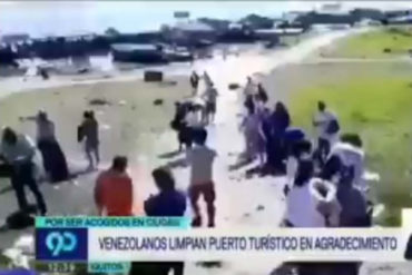¡GRAN GESTO! Venezolanos limpiaron un puerto turístico en Ecuador en agradecimiento por haberlos recibido (+Video)