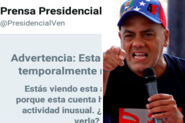 ¡MIRA QUIÉN HABLA! Jorge Rodríguez se molestó por bloqueo a la cuenta Twitter de Prensa Presidencial: «Violan nuestro derecho a informar»