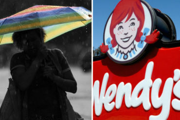 ¡CONMOVEDOR! El gesto de una gerente de Wendy’s con una abuelita que se cubría de la lluvia en la calle (+Foto +Aplausos de pie)