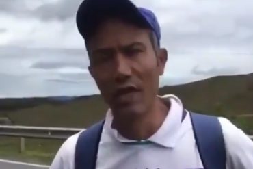 ¡MÍRELO! El noble gesto de un colombiano con un grupo de caminantes venezolanos (+Video)