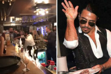 ¡QUÉ PELIGRO! Reportan 5 heridos en restaurante de Salt Bae en Estambul por incendio (un truco del barman salió mal) (+Video)