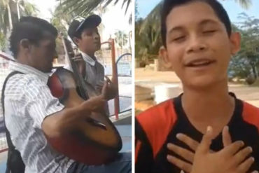 ¡ESPECTACULAR GESTO! Este es Jesús, el niño que canta frente al Lago de Maracaibo para ayudar económicamente a su familia (+Video)