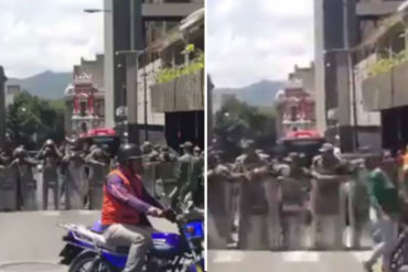 ¡SEPA! Reportan piquete antimotín de la GNB en protesta de pensionados frente al IVSS (+Video)