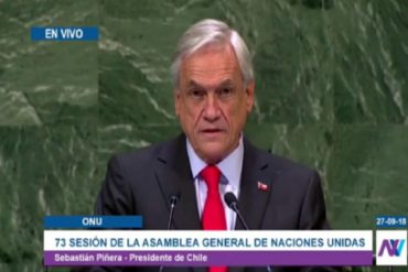 ¡SÉPALO! Sebastián Piñera en la ONU: «Queremos recibir a todos los que vienen a Chile a iniciar una mejor vida» (+Video)