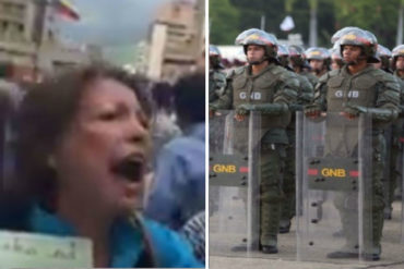 ¡SIN MIEDO! Abuela clama a la GNB unirse a la protesta de los pensionados: «Los viejos están muriendo de hambre» (+Video)