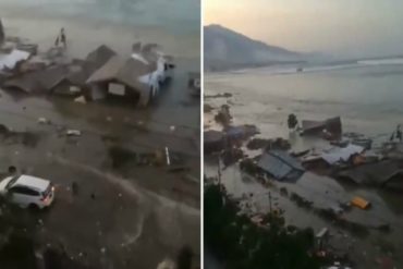 ¡ATERRADOR! Video captura la llegada del tsumani a las costas de Indonesia tras fuerte terremoto