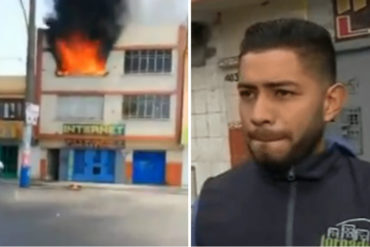 ¡HÉROE! Joven venezolano rescató a anciana en medio de incendio de un edificio en Perú