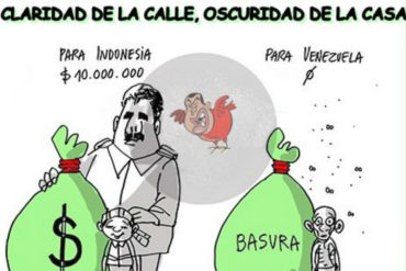 ¡VEA! La impactante caricatura de Rayma sobre la «ayuda humanitaria» que Maduro regala a otros países mientras los venezolanos sufren