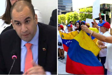 ¡NO SE LA CALARON! «Mentorioso», un grupo de venezolanos increpó al representante del Gobierno en la CIDH (pidieron su renuncia)