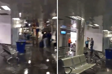 ¡QUÉ INEFICIENCIA! Techo del aeropuerto de Maiquetía colapsó por fuertes lluvias (+Video)