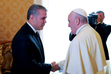 ¡OYE, NICO! Presidente Duque recibió el respaldo del Papa Francisco a la acogida de inmigrantes venezolanos